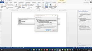Password Protecting a Form in Word 2013