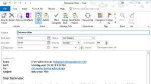 Create a Task in Outlook