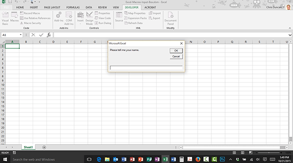 The VBA Input Box in an Excel Macro