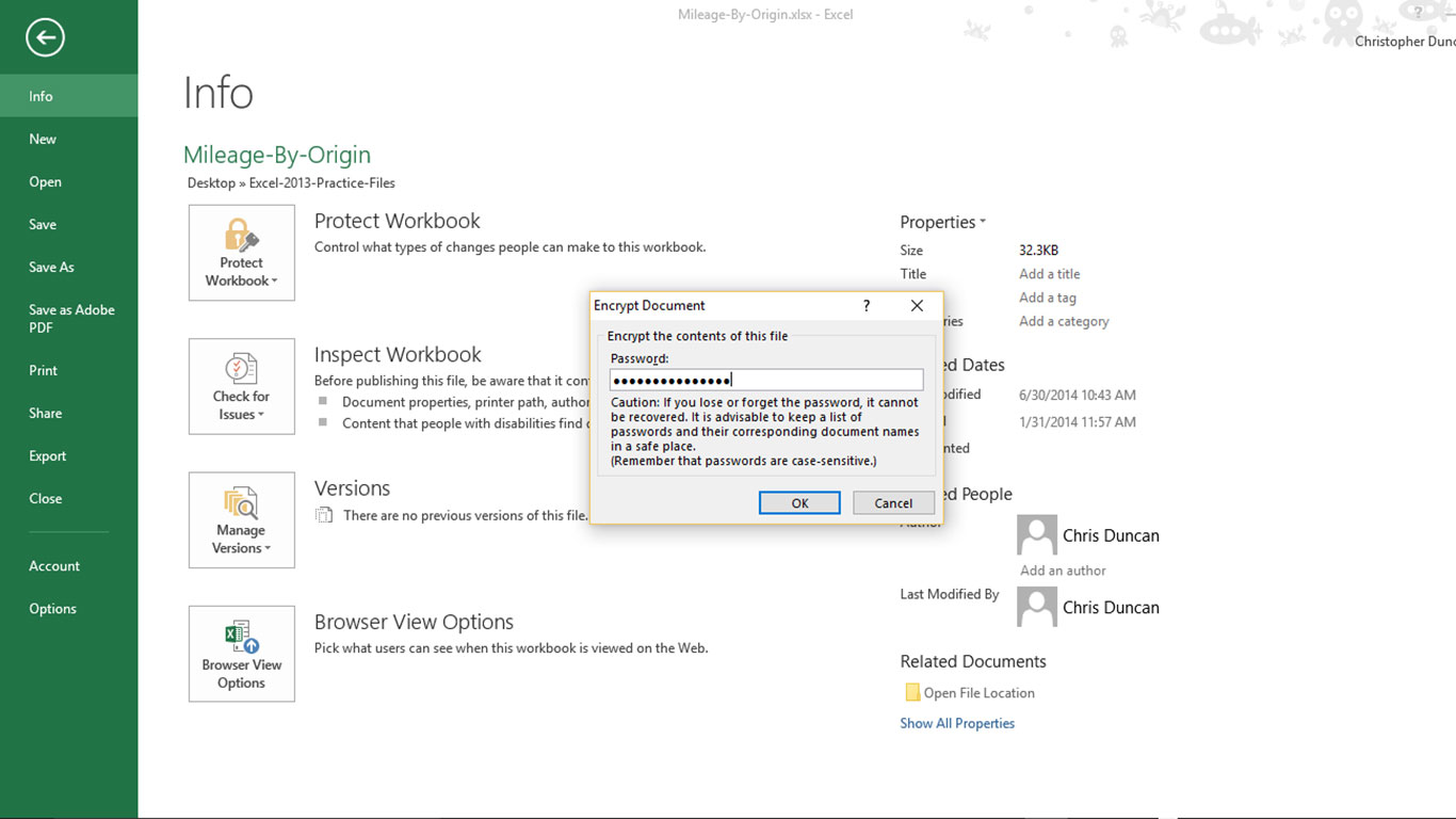 Encrypt Excel with a Password | CDA Computer Tips